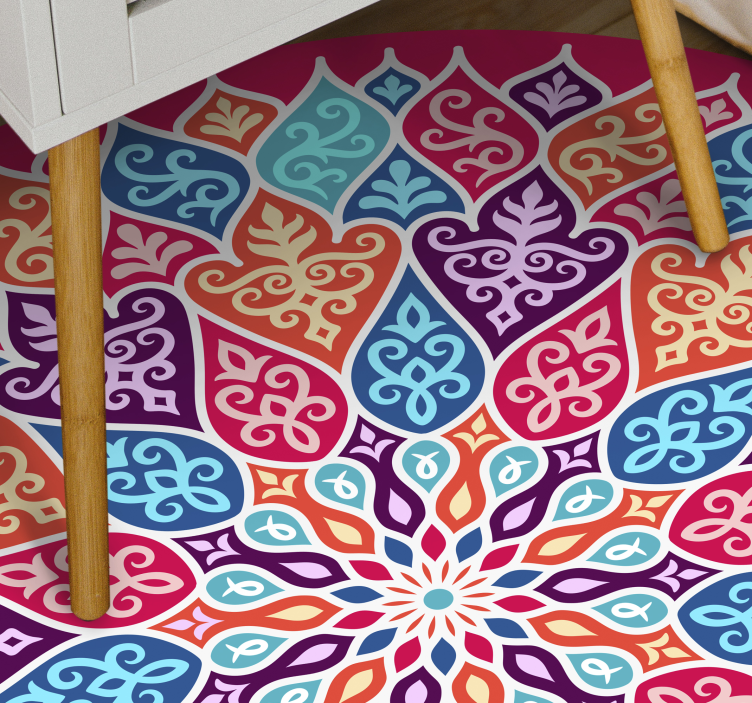 Monivärinen mandala vinyylimatto mandala - Tenstickers