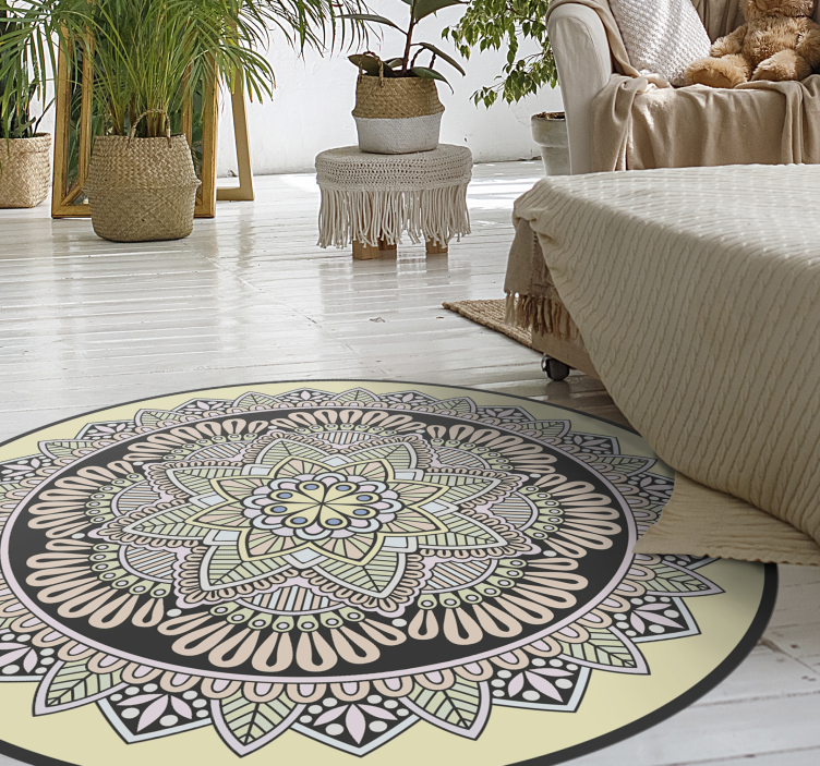 Monivärinen mandala vinyylimatto mosaiikki - Tenstickers