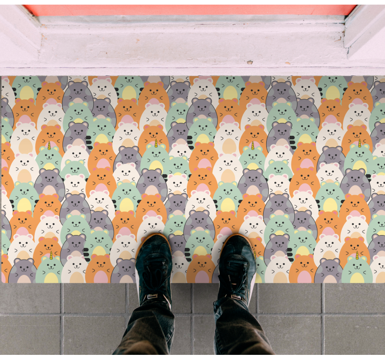 Moniväriset hamsterit syövät eläin vinyylimatto - Tenstickers