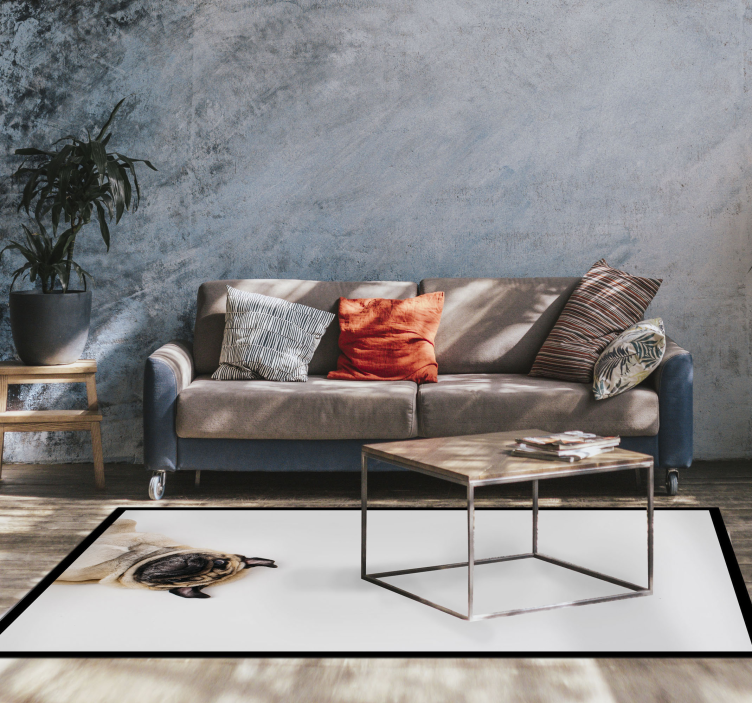 Mopsi muotokuvan suunnittelu eläin vinyylimatto - Tenstickers