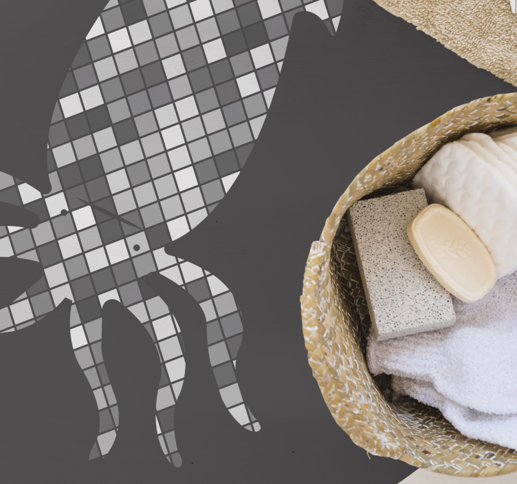 Mosaiikki kalmari siluetti laatta vinyylimatto - Tenstickers