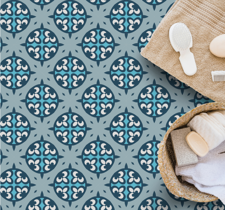 Mosaiikki vinyylimatto leikkisäkuvioisilla laatoilla - Tenstickers