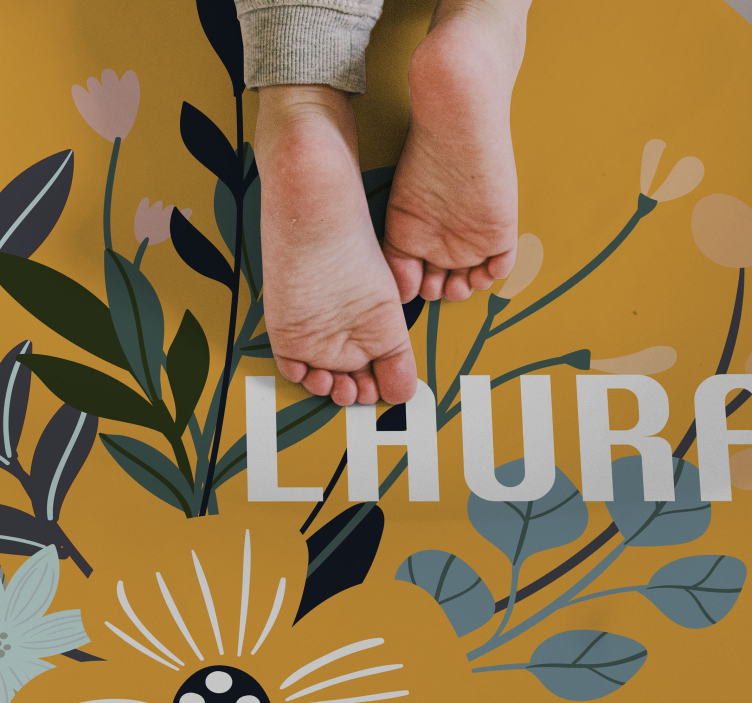 Muokattavat kasvit ja kukat nimi vinyylimatto - Tenstickers