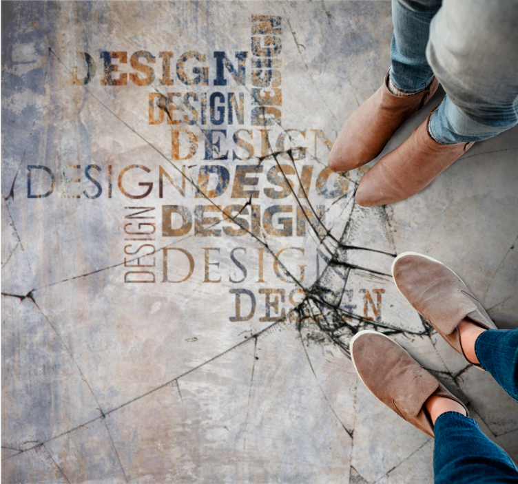 Murtunut kiven typografia vinyylimatto kivinen - Tenstickers