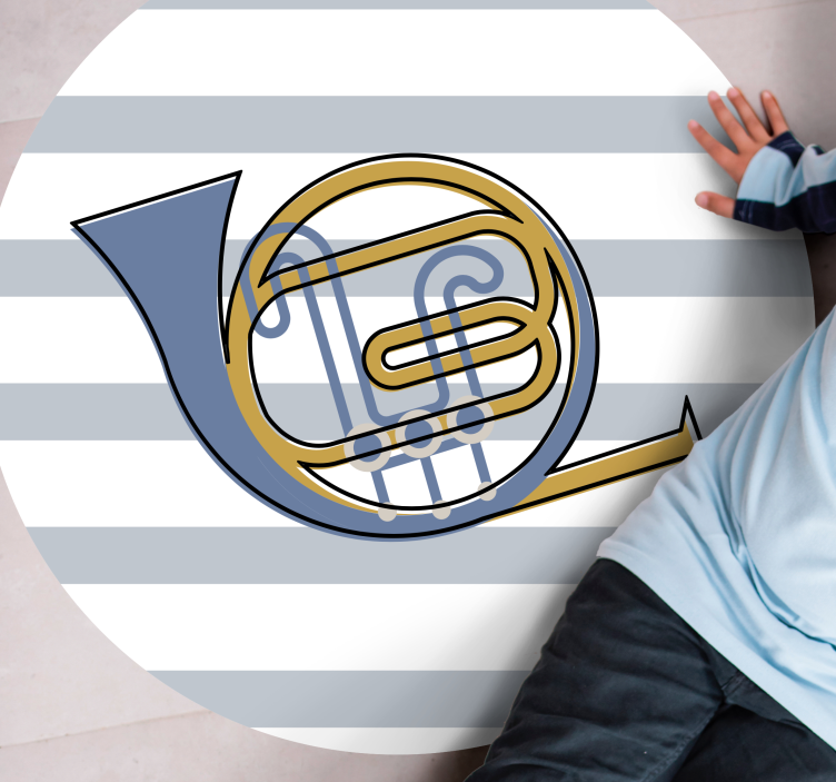 Musiikillisen torven suunnittelu pyöreä vinyylimatto - Tenstickers