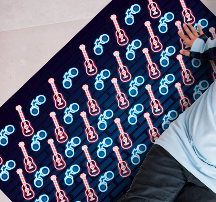 Musiikista inspiroituneita kuvioita teinin vinyylimatto - Tenstickers