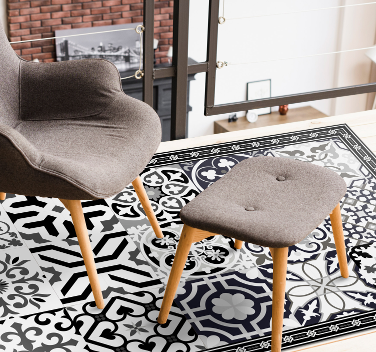 Mustat sementtihännät laatta vinyylimatto - Tenstickers