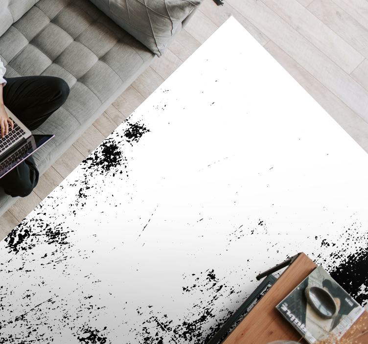 Mustavalkoinen betoni vinyylimatto kivinen - Tenstickers