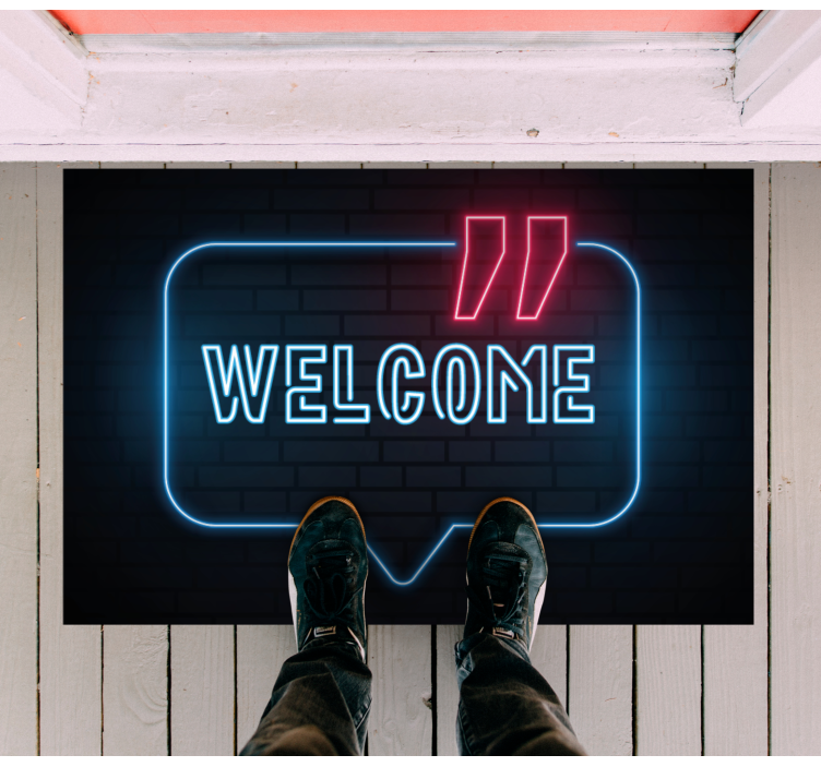 Neonsininen kyltti eteisen vinyylimatto - Tenstickers