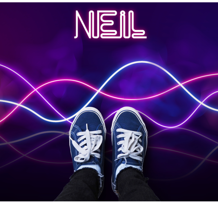 Neon valojen näyttö nimi vinyylimatto - Tenstickers