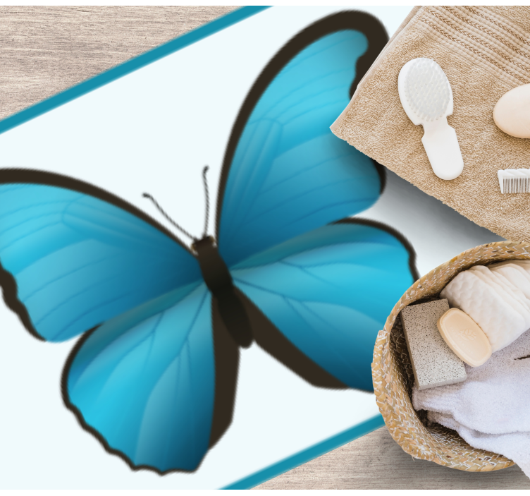 Neonsininen perhonen eläin vinyylimatto - Tenstickers