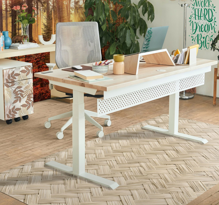 Olkikattoinen matto vinyylimatto retro - Tenstickers