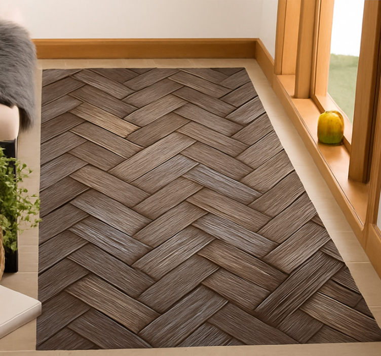 Olohuoneen vinyylimatto punottu puun näköinen - Tenstickers