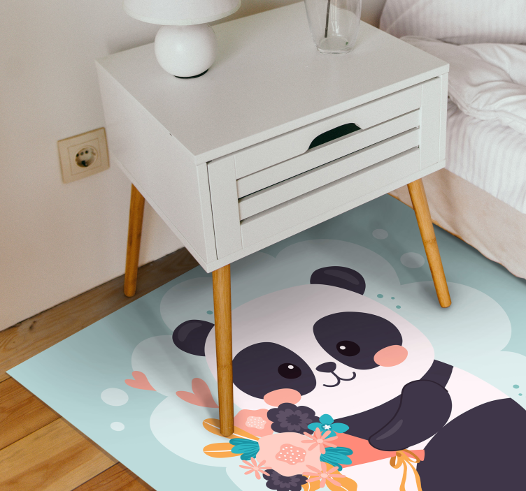 Onnellinen panda kasvot eläin vinyylimatto - Tenstickers