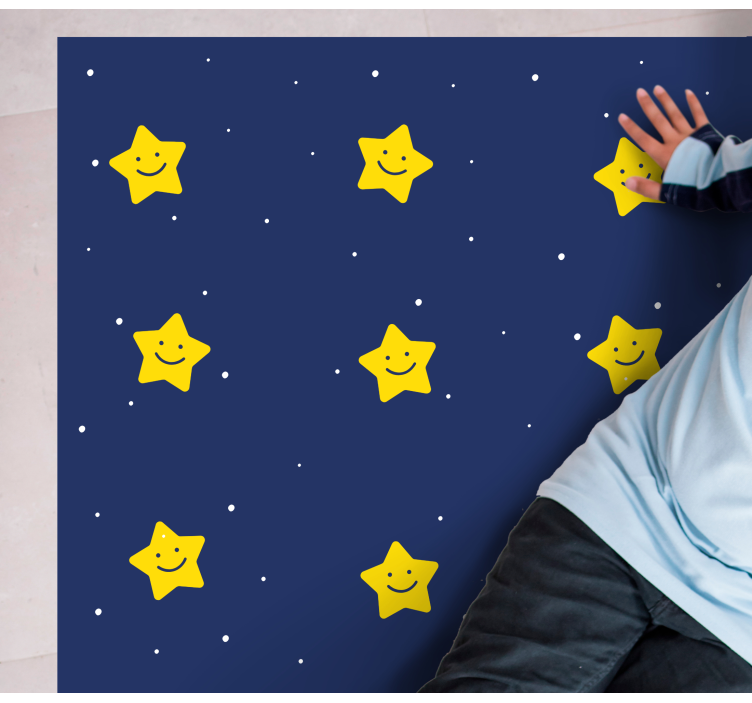 Iloinen sininen kuvio tähti vinyylimatto - Tenstickers