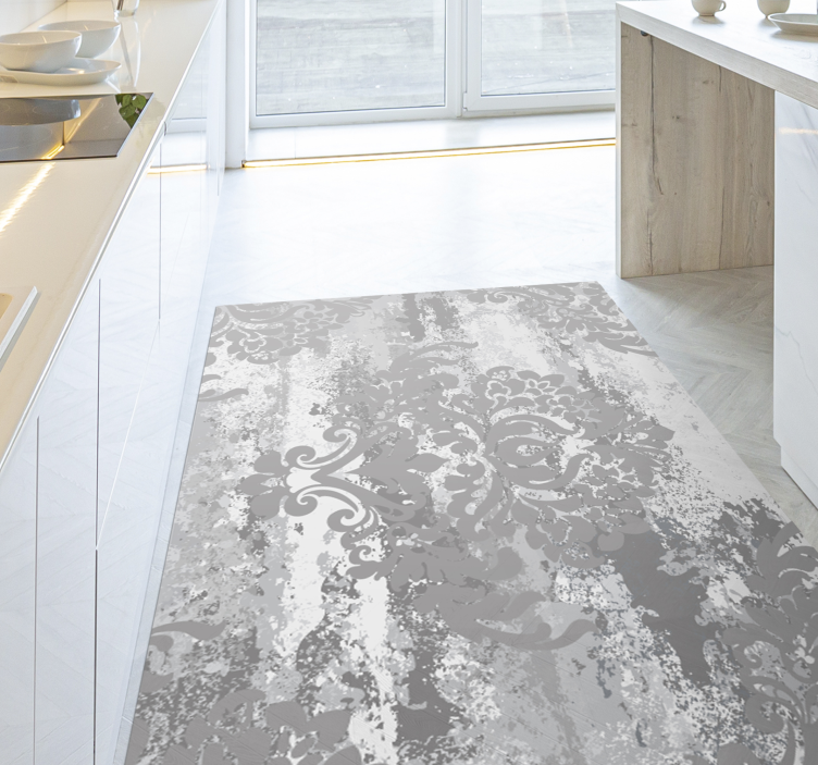 Palapeli mosaiikki harmaa vinyylimatto keittiöön - Tenstickers