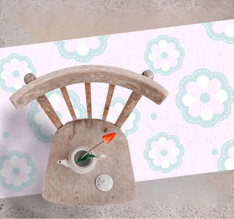 Pehmeä kukka-aihe vinyylimatto - Tenstickers