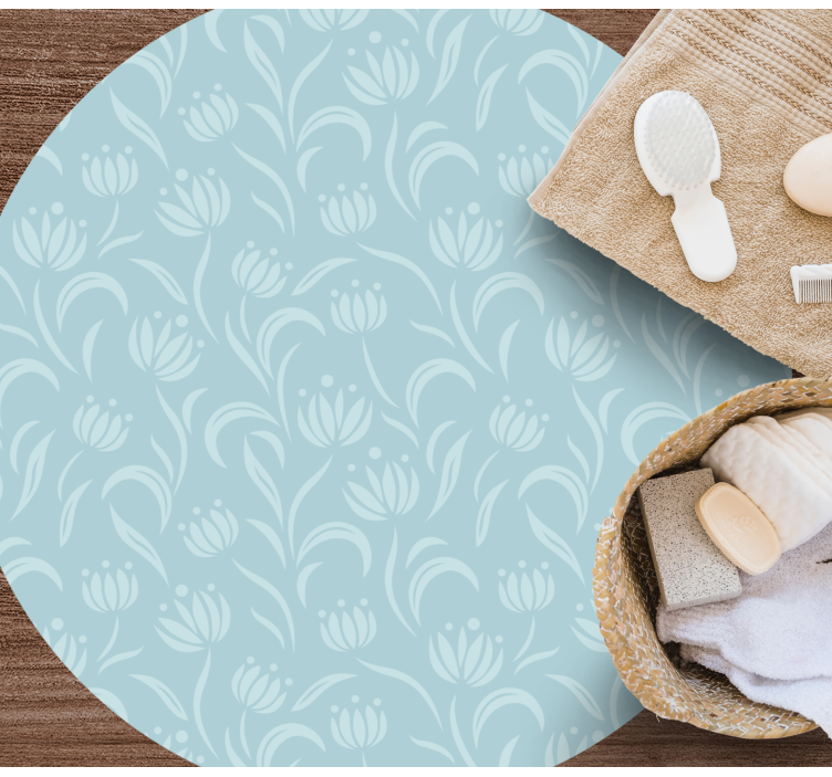 Sininen pehmeä kuvio kukka vinyylimatto - Tenstickers