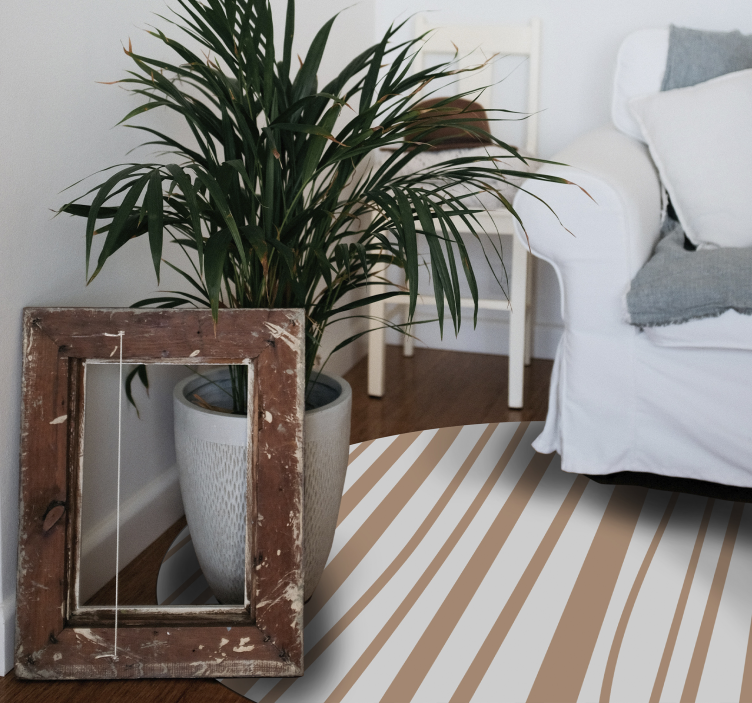 Pehmeä raidallinen eleganssi pyöreä vinyylimatto - Tenstickers