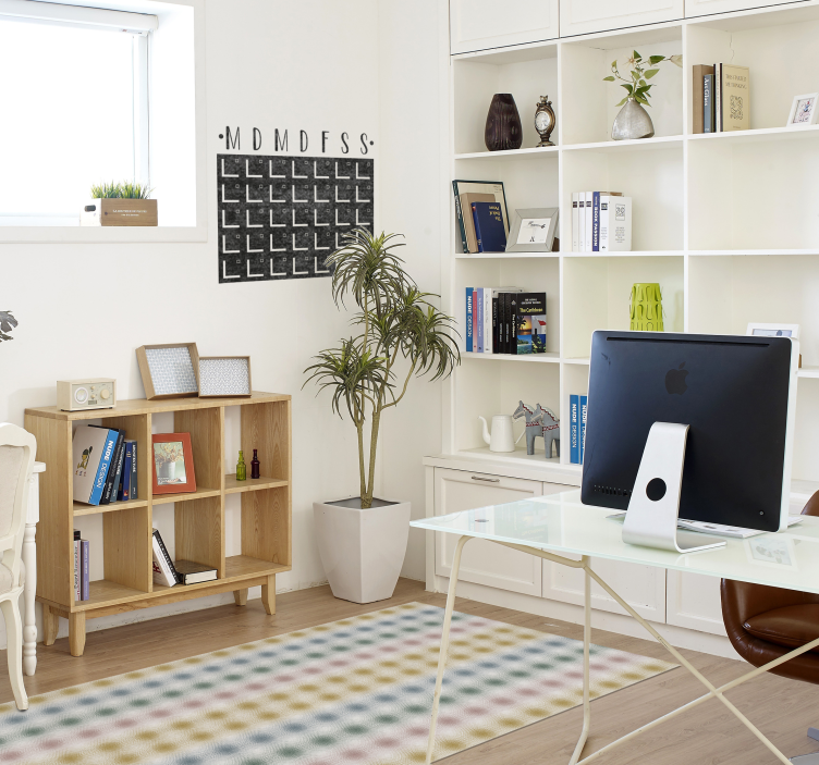 Pehmeät pastelliviivat olohuoneen vinyylimatto - Tenstickers