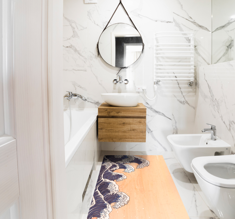 Perinteinen japanilainen aalto Luonto vinyylimatto - Tenstickers