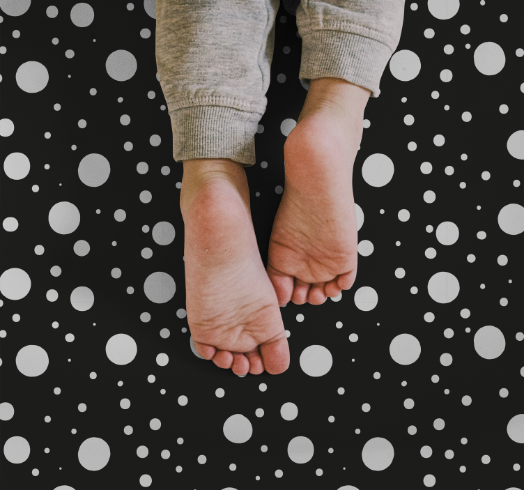 Harmaat ja mustat pilkut vauvan huoneen vinyylimatto - Tenstickers