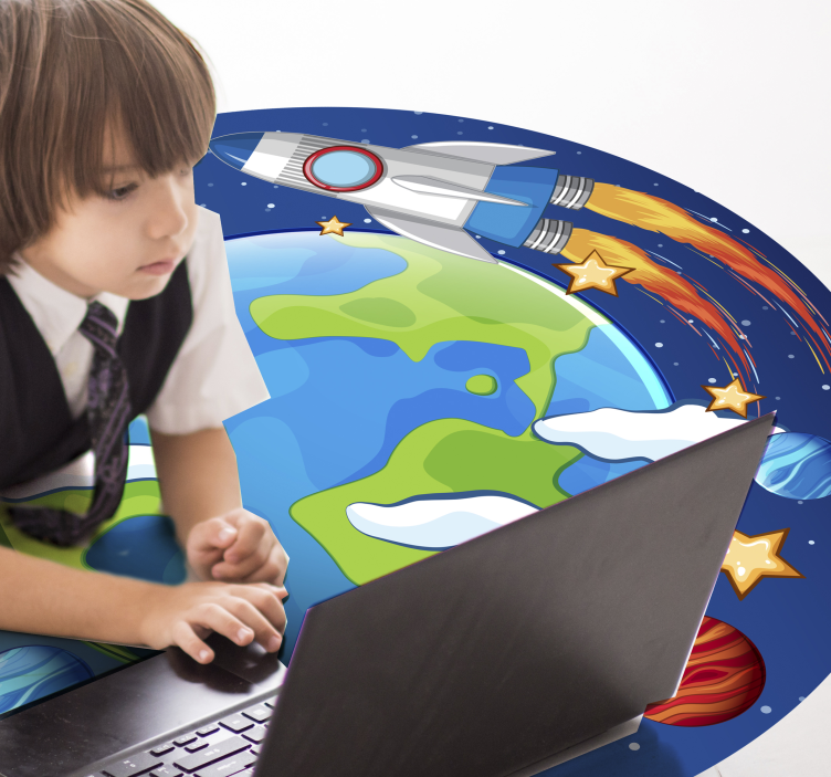 Planeetan kiertoradalla lastenhuone vinyylimatto - Tenstickers