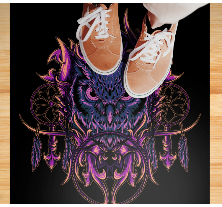 Pöllö unisieppari taide eläin vinyylimatto - Tenstickers