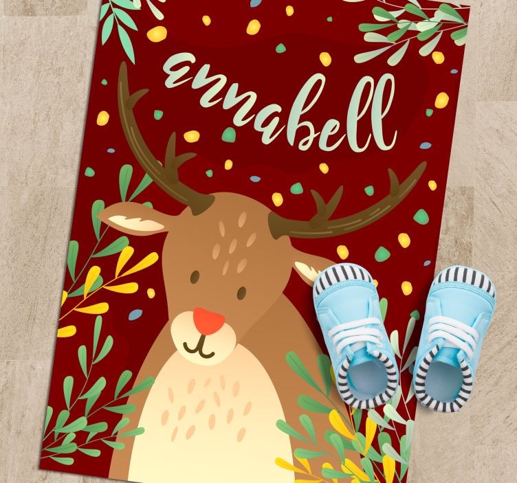 Poro nimeltä jouluinen vinyylimatto - Tenstickers