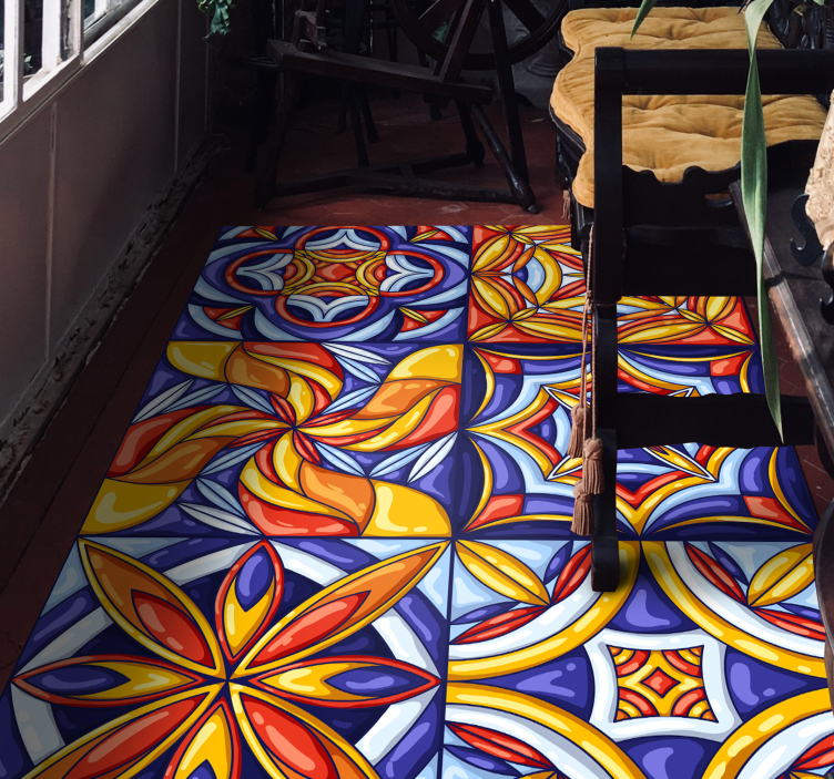 Portugalilainen laatat tyyli laatta vinyylimatto - Tenstickers