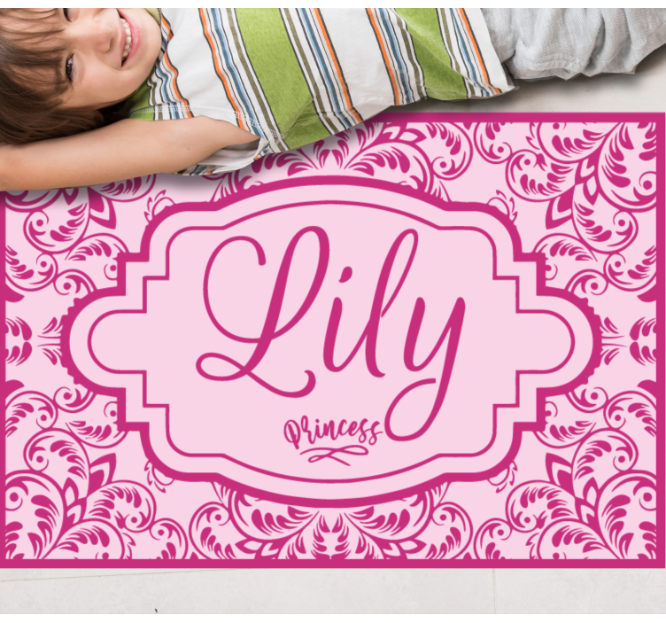 Prinsessa kukkakuvio nimi vinyylimatto - Tenstickers