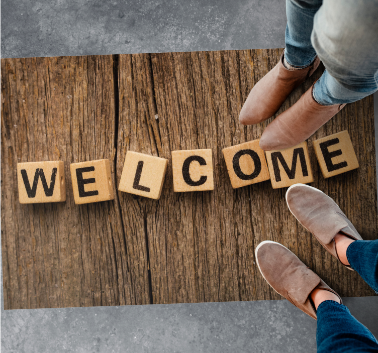 Puinen aakkoset tervetuloa lauseke vinyylimatto - Tenstickers