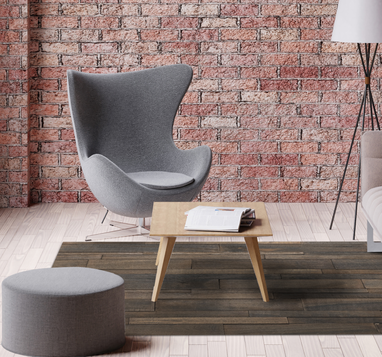 Puinen lankku puuhiiltä rakenne talo puu aiheinen vinyylimatto - Tenstickers