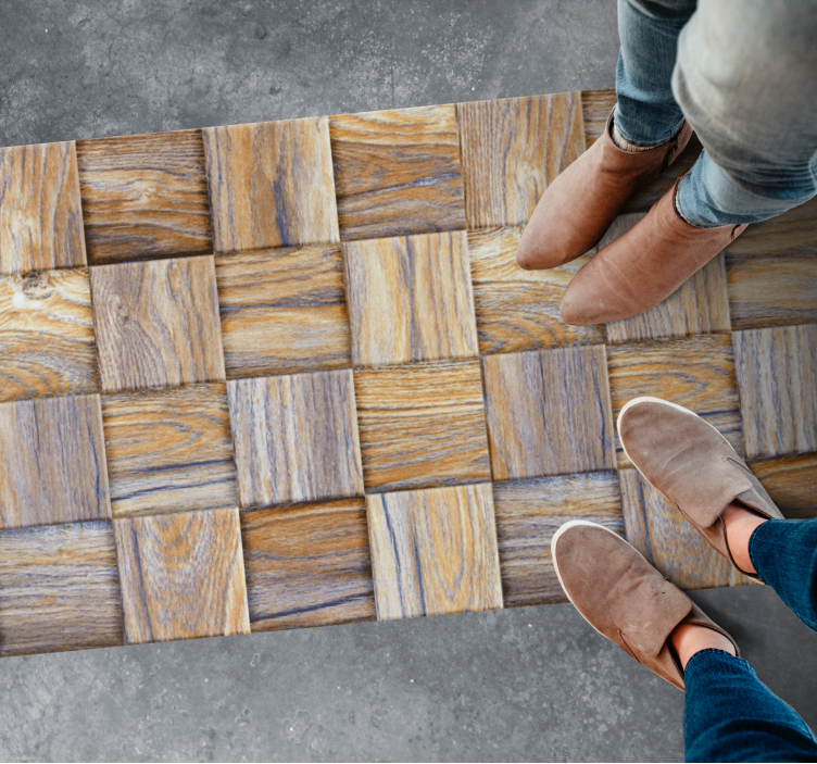 Lohkotyyli puu vinyylimatto - Tenstickers