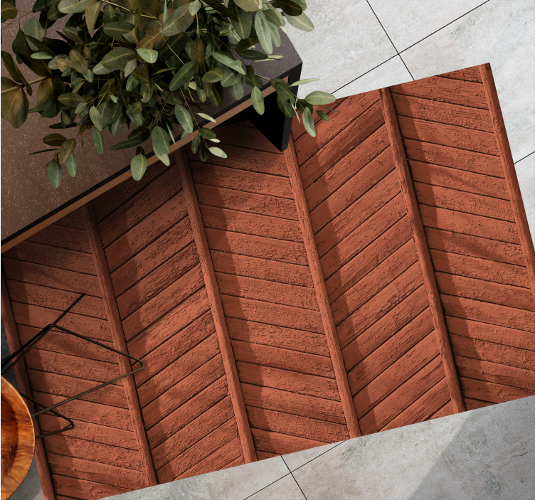 Puiset lankut yksityiskohdat puu aiheinen vinyylimatto - Tenstickers