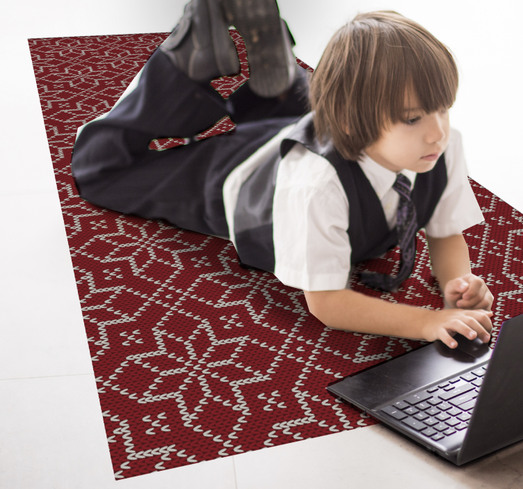 Punainen koristekuvio Vauvan huoneen vinyylimatto - Tenstickers