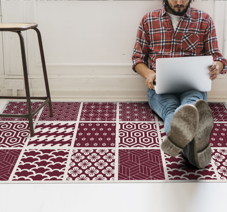 Punainen laatta laatta vinyylimatto - Tenstickers