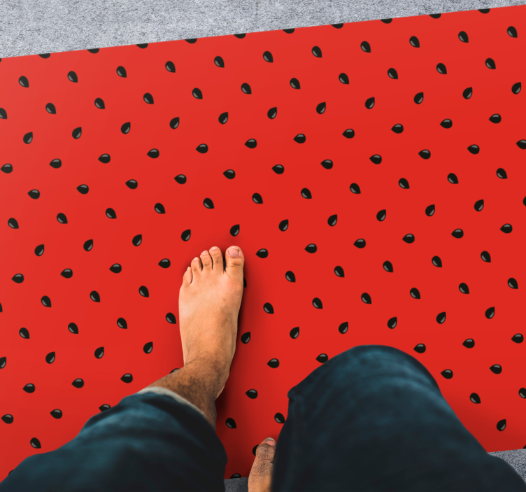 Punainen siemenkuvio vinyylimatto keittiöön - Tenstickers