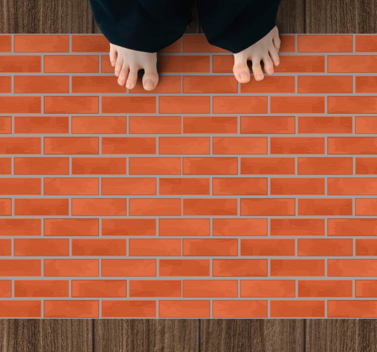 Punainen tiilikuvio kivinen vinyylimatto - Tenstickers