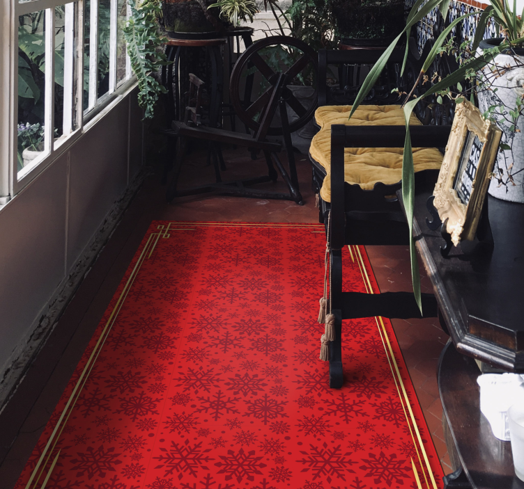 Punaiset lumihiutaleet jouluinen vinyylimatto - Tenstickers