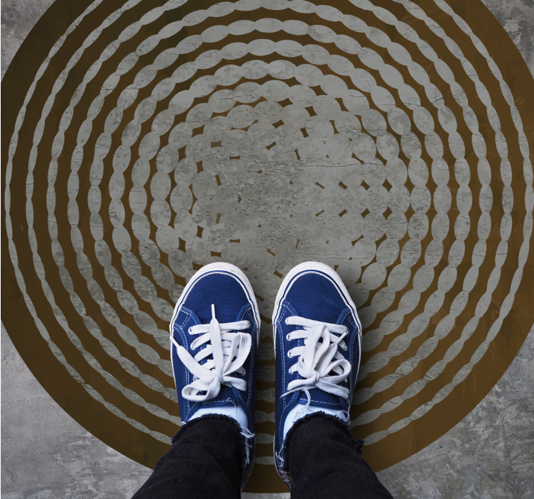 Pyöreä runkokuvio puu vinyylimatto - Tenstickers