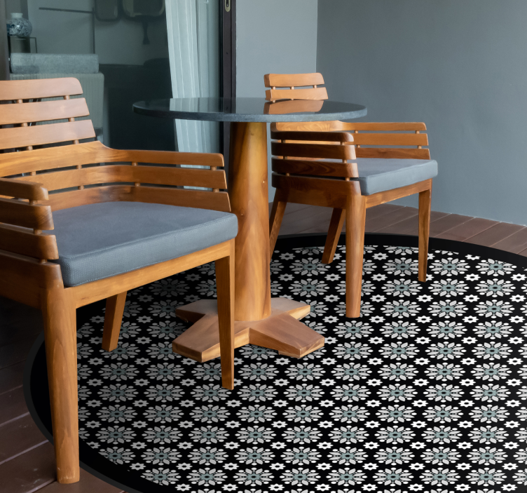 Pyöreä kukkakuvio kukka vinyylimatto - Tenstickers