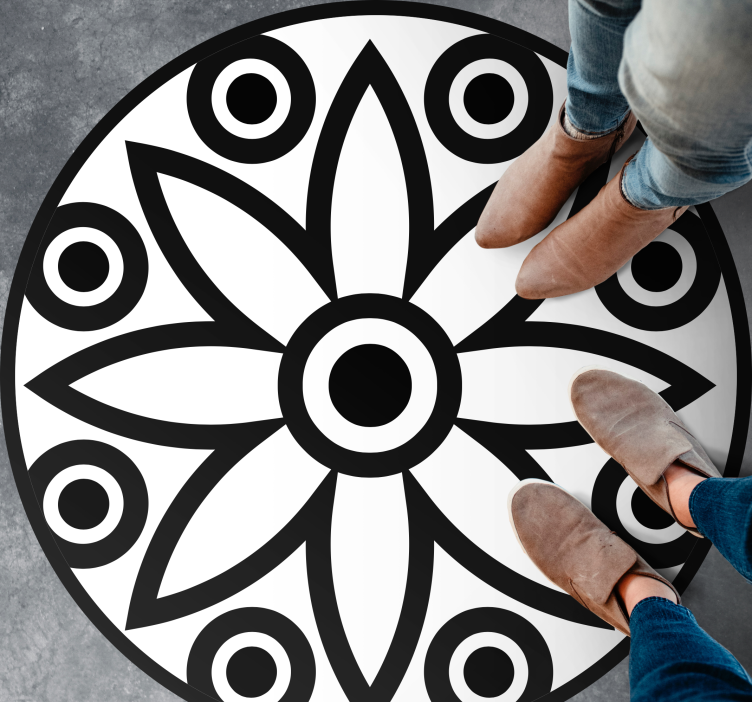 Pyöreä mandala suunnittelu vinyylimatto geometrinen - Tenstickers