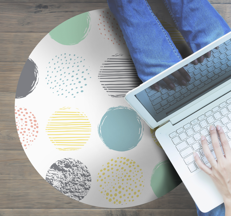 Pyöreät vinyylimattopisteet pastellisävyissä - Tenstickers