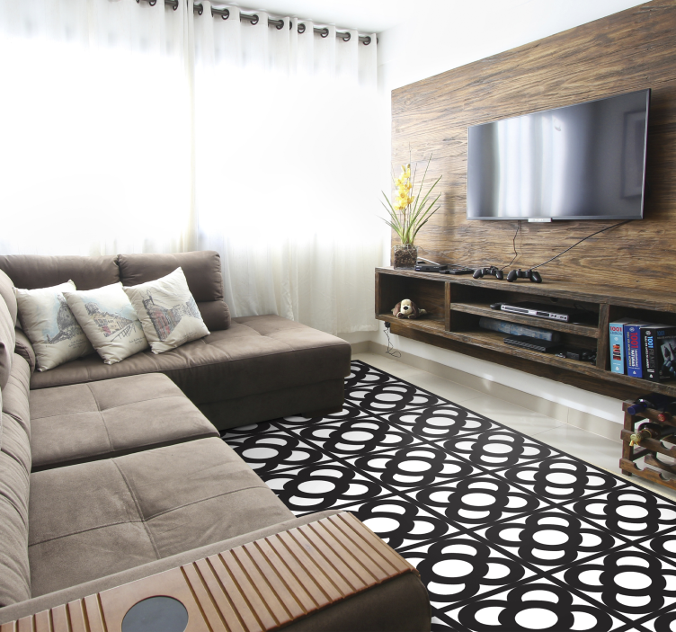 Pyöreät kuviot vinyylimatto geometrinen - Tenstickers