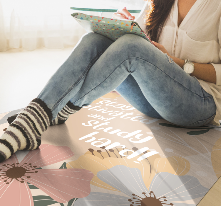 Pysy motivoituneena ja opiskele lauseke vinyylimatto - Tenstickers