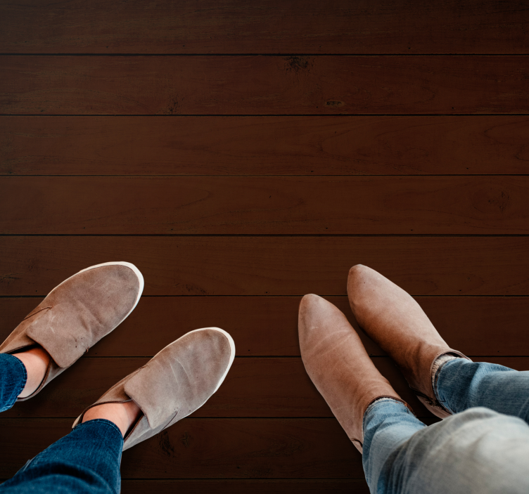 Raaka ruskea lankku kuvio puu aiheinen vinyylimatto - Tenstickers