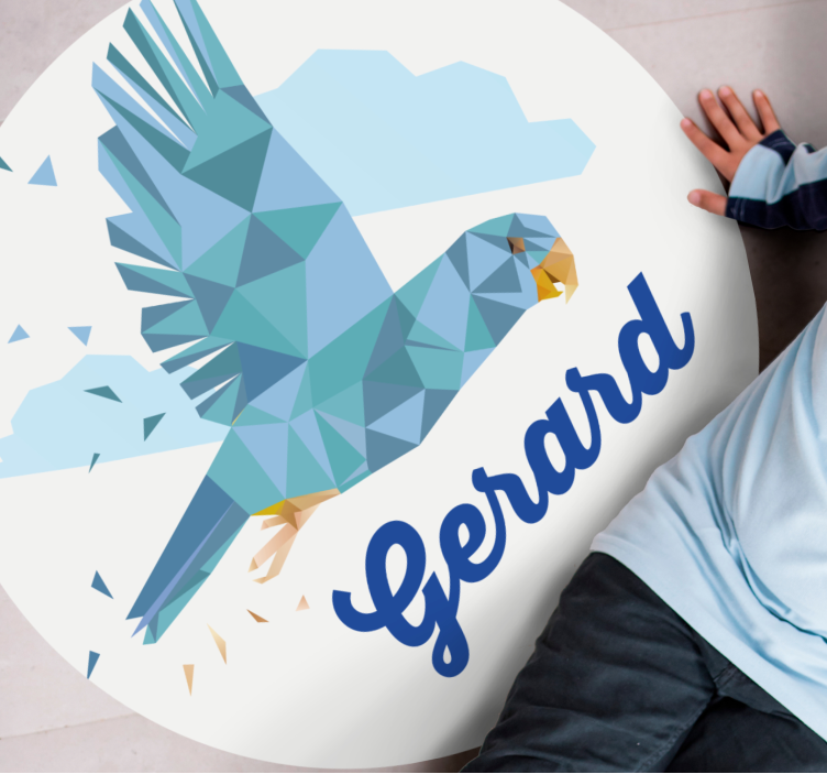 Räätälöity geometrinen kotka nimi vinyylimatto - Tenstickers