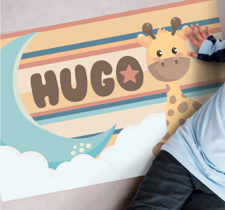 Kirahvi-suunnittelu nimi vinyylimatto - Tenstickers