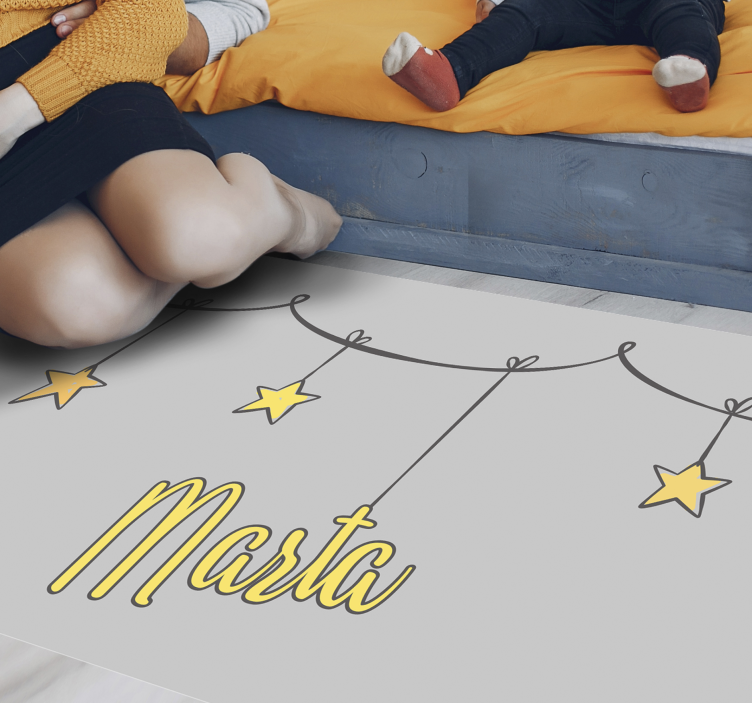 Räätälöity tähtikirkas nimi vinyylimatto - Tenstickers